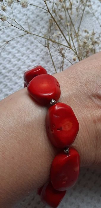 Koral Naturalny bransoletka koralowiec czerwony korale czerwone korala