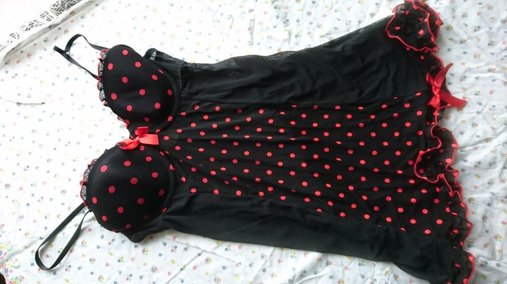 Bielizna zmysłowa Nowa S M czerwień czerń