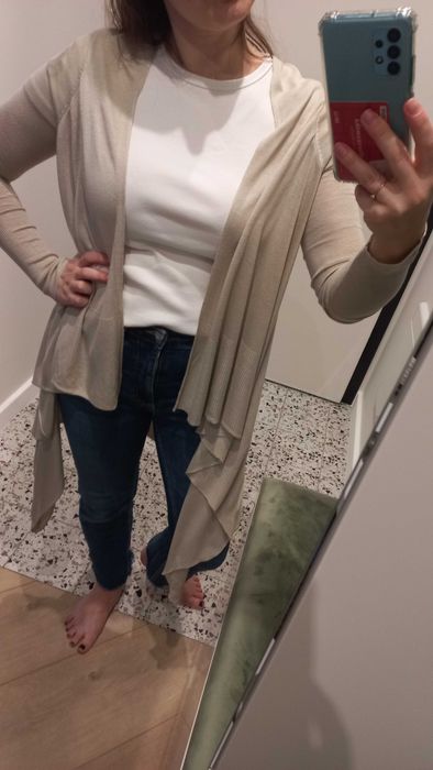 Beżowa narzutka kardigan długi 34/36 Orsay XS/S