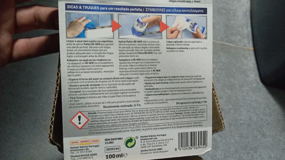 Pattex Silicone Especial de Facil Aplicação para juntas de casa banho