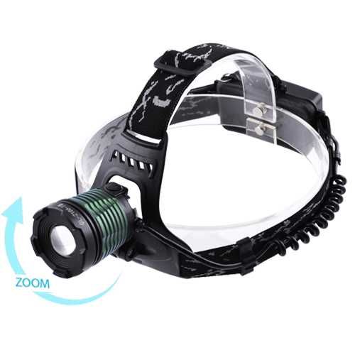 Налобный фонарь Police BL 2188B T6, zoom, 2х аккумулятора, от 220В