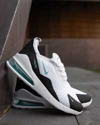 Кросівки чоловічі Nike Air Max 270 Mint Найк Айр Макс біло-чорні сітка