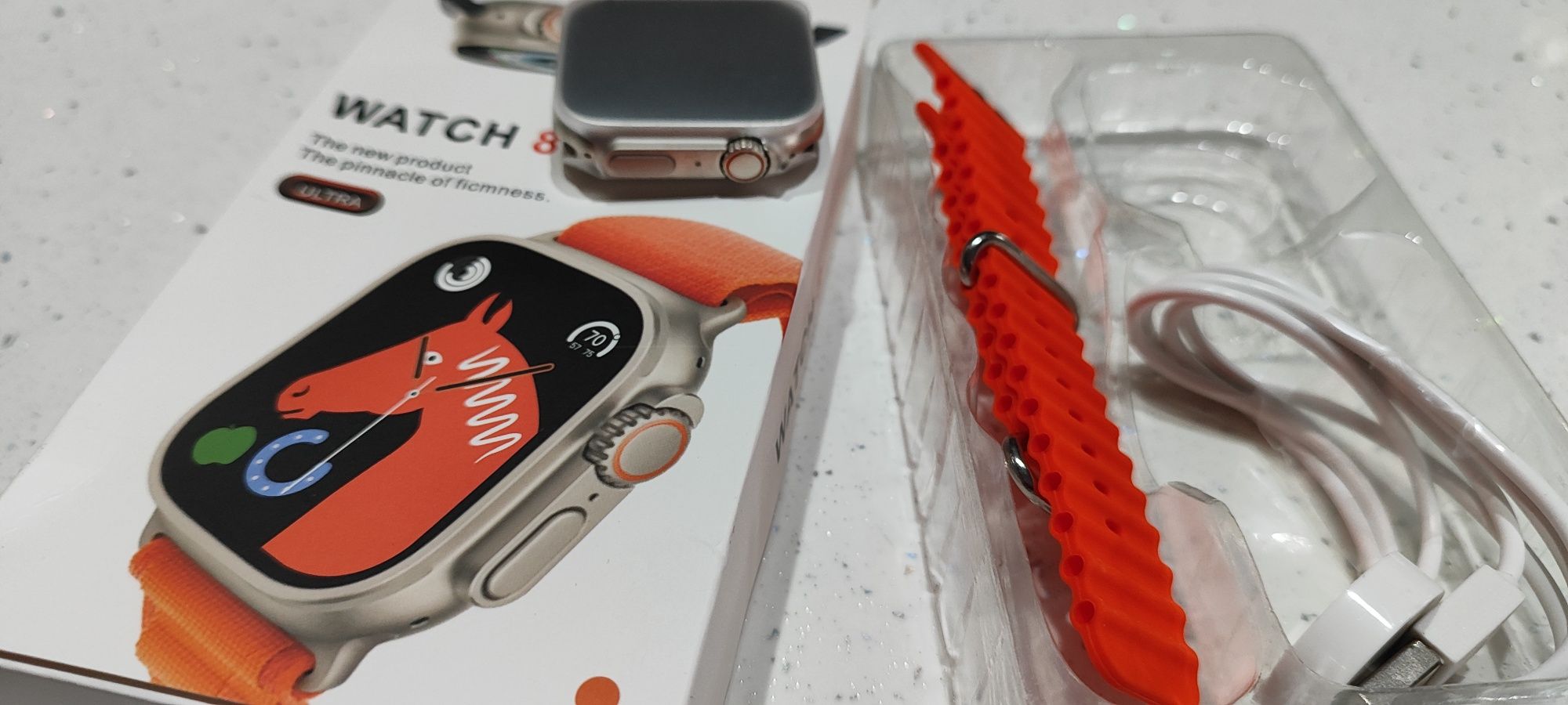 Hit Zegarek smartWatch 8 ultra Orange pomarańczowy karbowany