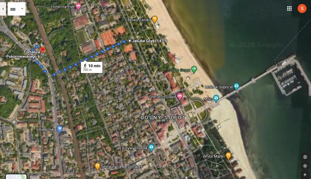 Weekend listopadowy,  pokoje z łazienkami, parking dla gości.Sopot