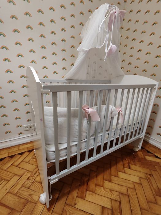 Berço Trama + colchão + trocador ikea + dossel + Marsupio