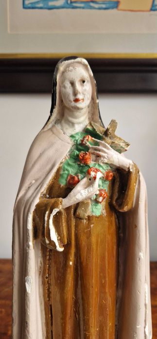 Figura rzeźba sakralna Św. Teresa dewocjonalia antyk
