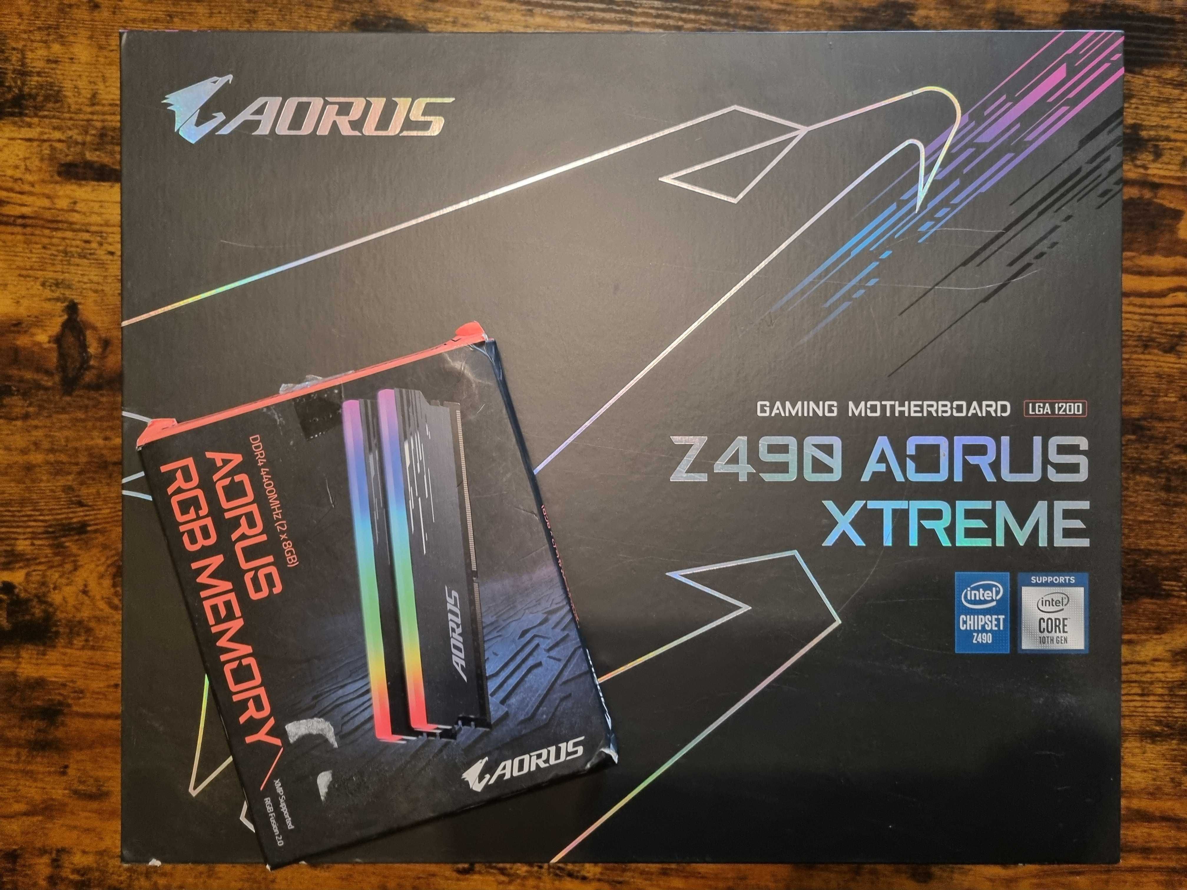 Płyta główna Aorus z490 xtreme + intel i9 10900k + 16GB ram 4400MHz