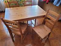 Stół ikea drewniany + krzesła