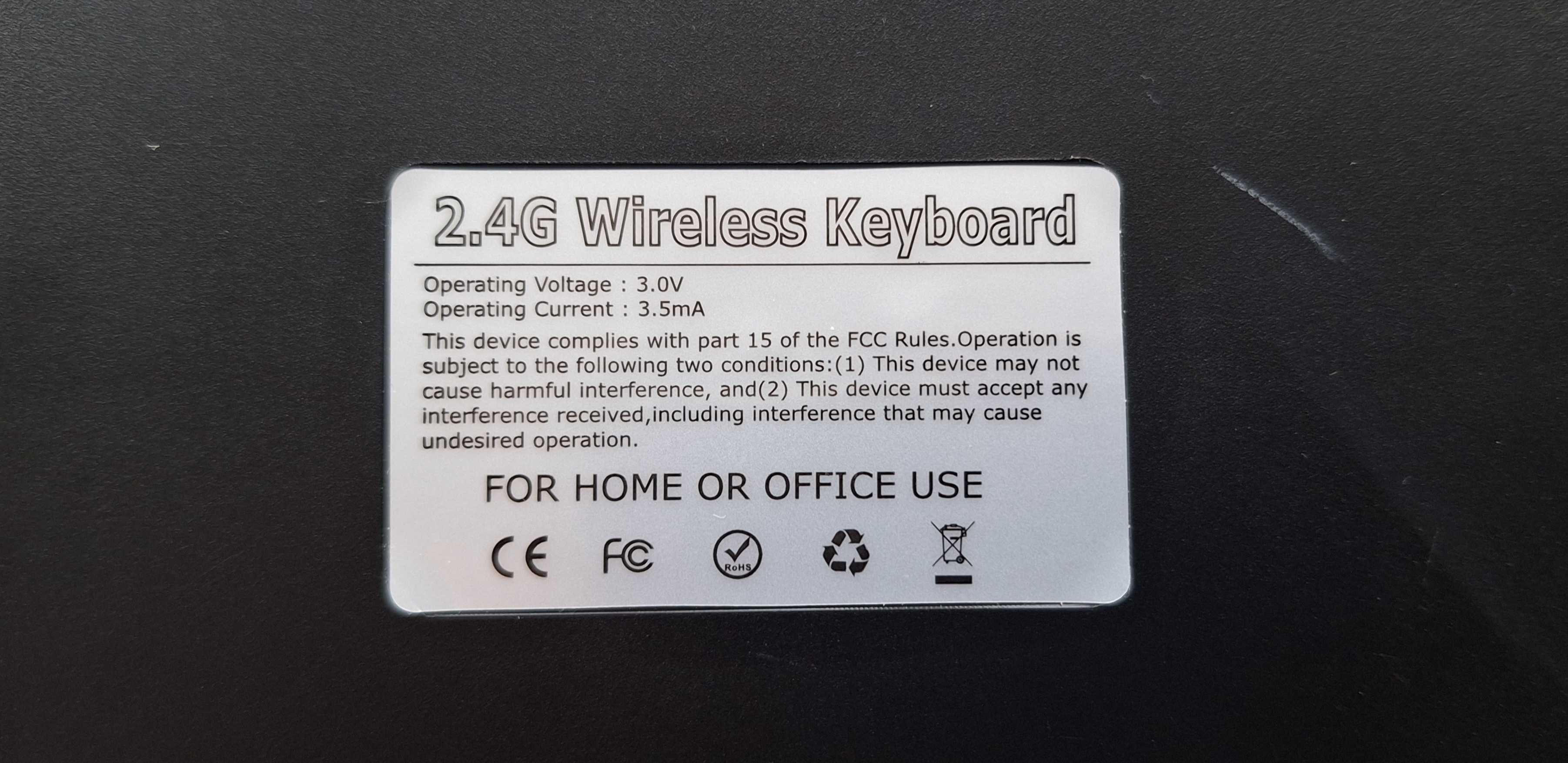 Беспроводная клавиатура 2.4 g