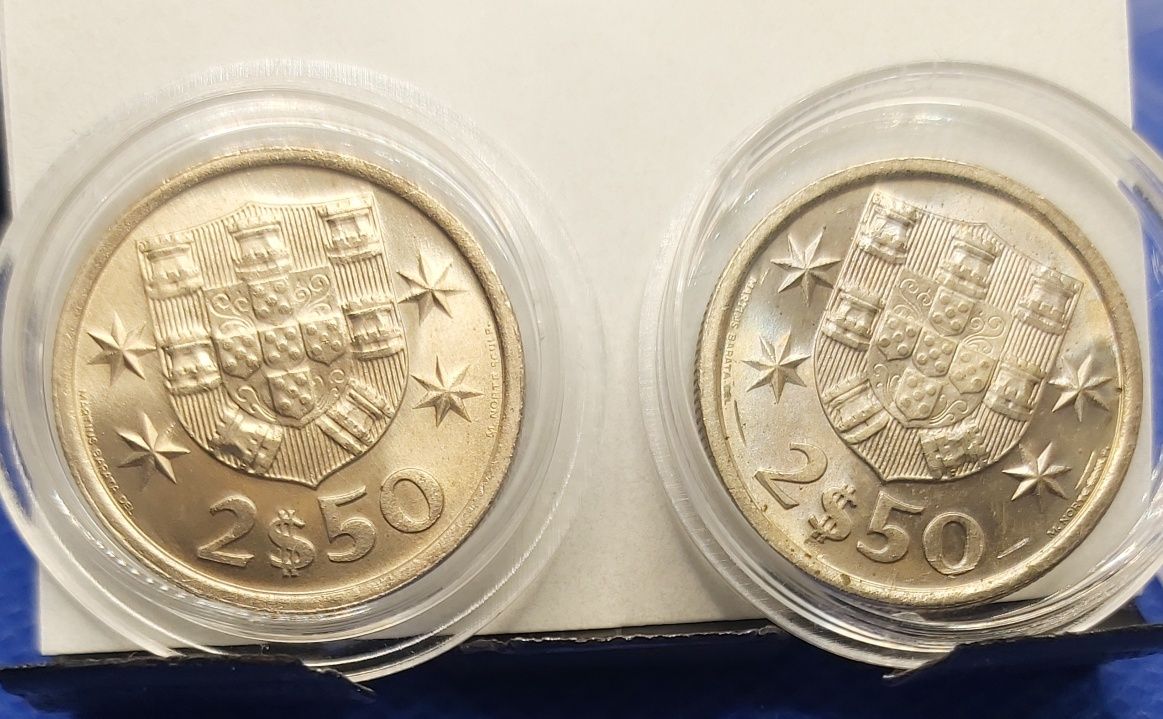 moedas de 2$50 1966, 71 e 72