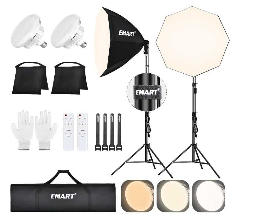Zestaw oświetleniowy softbox 2x135W 3000 - 6500K