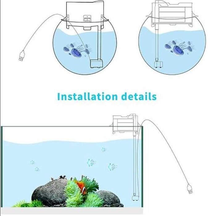 Акваріумний напівкруглий фільтр UPETTOOLS з водяним насосом.