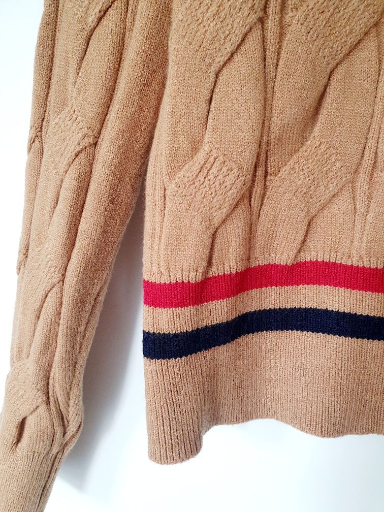 Sweter sweterek New Collection brązowy wiosenny serek krótki