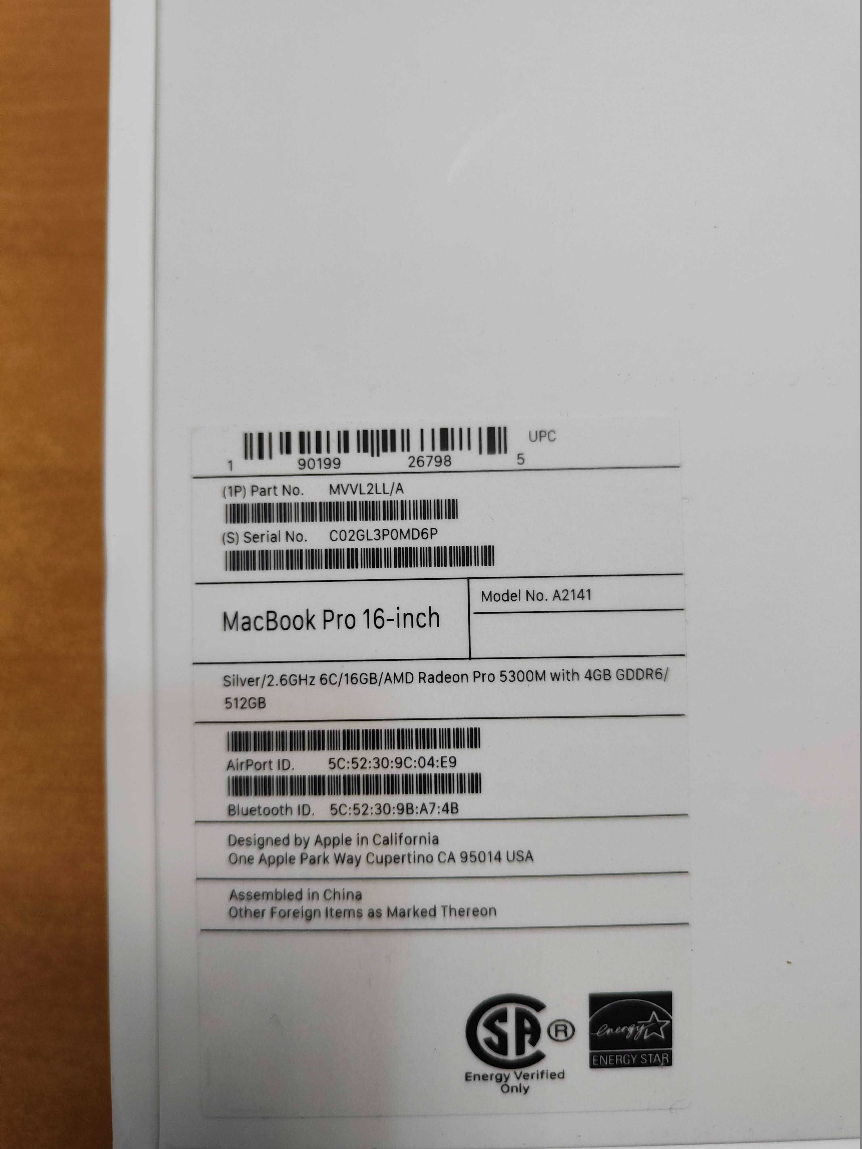Новий MacBook Pro MVVL2 16-inch 512GB Silver