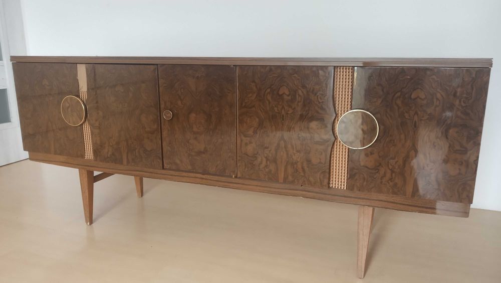 Komoda jamnik vintage wysuwany barek, lampka.