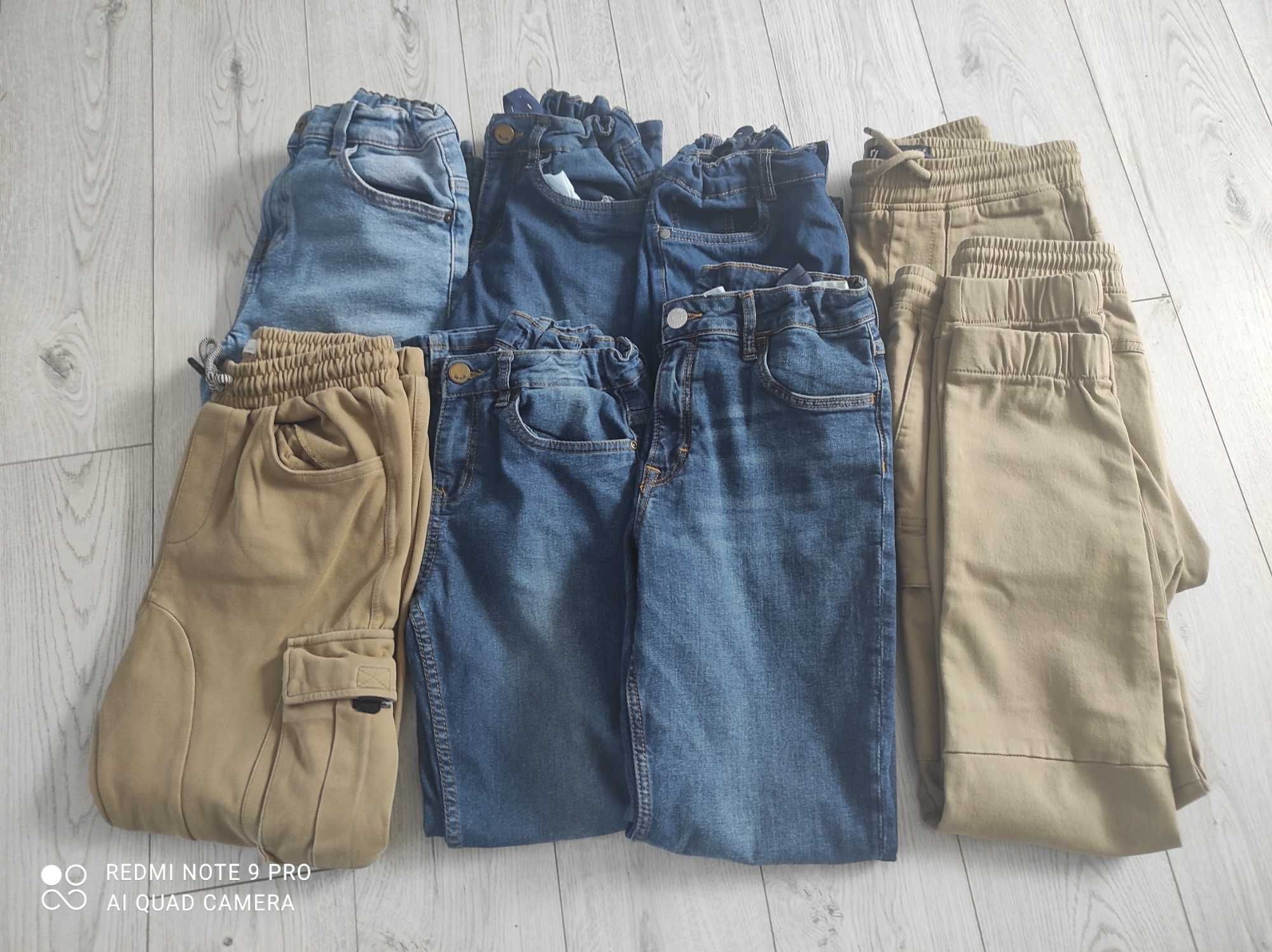 Spodnie 8 sztuk rozmiar 152-158 jeansy, bojówki idealne