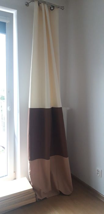 Zasłony na kółkach brąz/beż. Trzy kolory 250x130cm