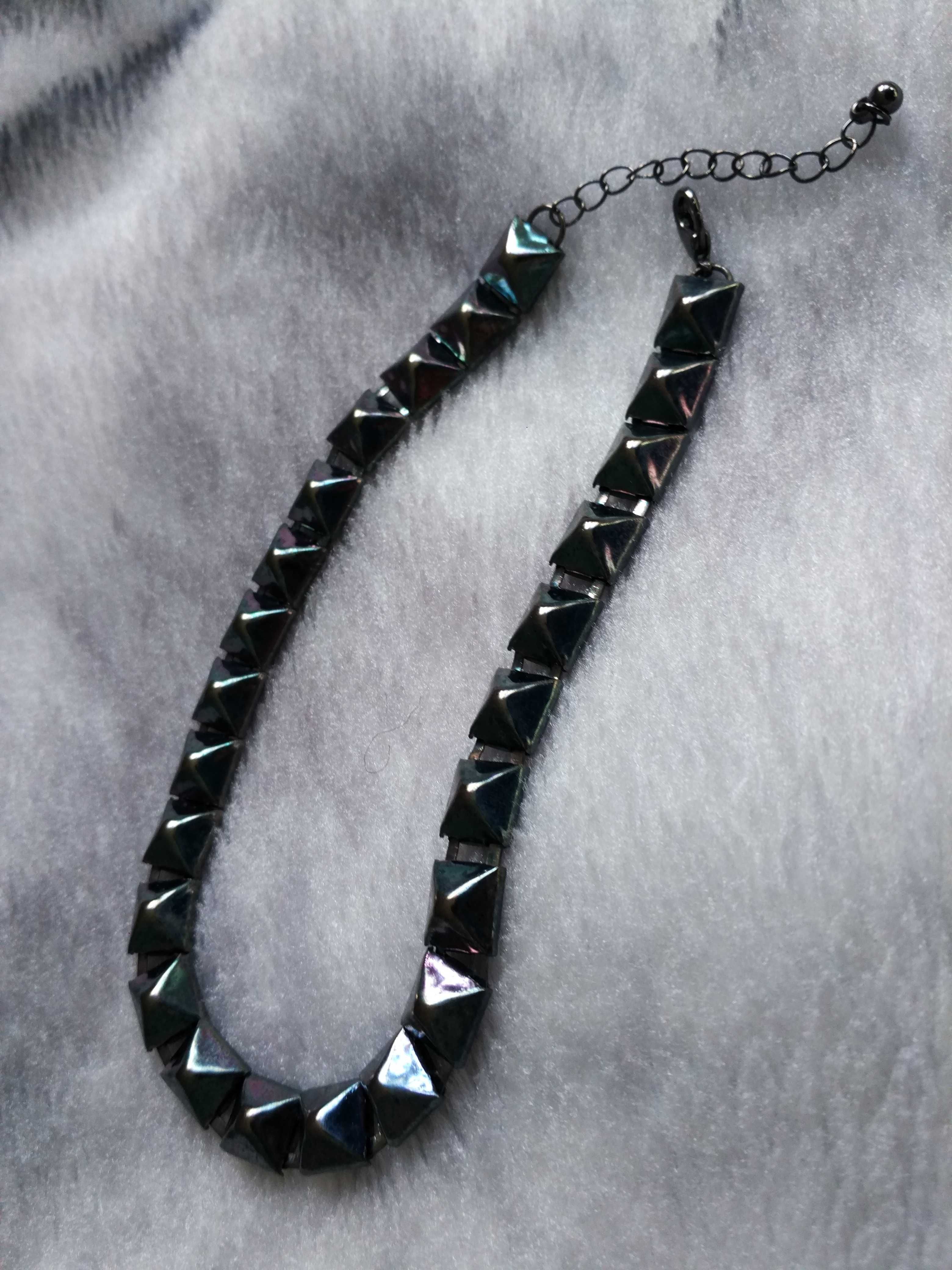 naszyjnik choker piramidki czarny metal goth rock unisex obroża