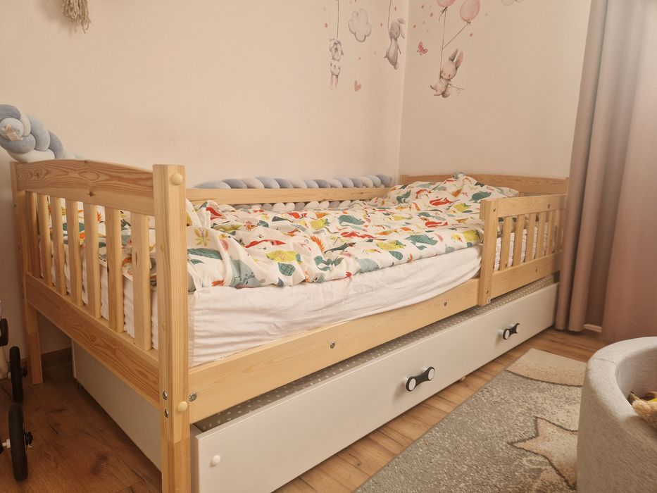 Łóżko dziecięce 90x200 + szuflada z możliwością spania