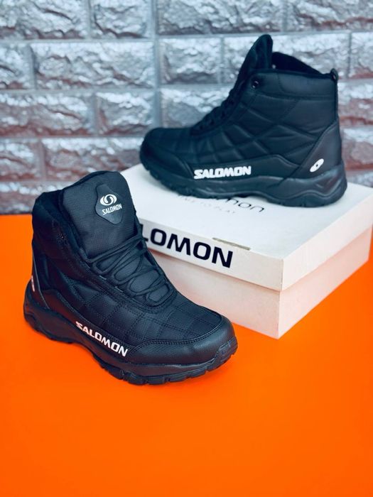 Ботинки Salomon на зиму мужские /черные ботинки Саломон до минус -30