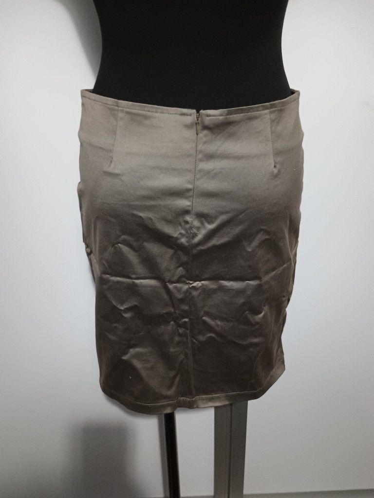 Spódniczka spódnica elegancka szara grafit brąz r. 38 M