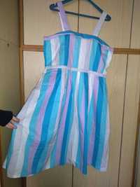 Letnia sukienka w pastelowe pasy - perełka vintage