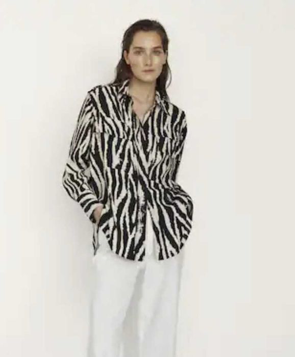 Massimo Dutti bluzka zebra w stylu safari 38