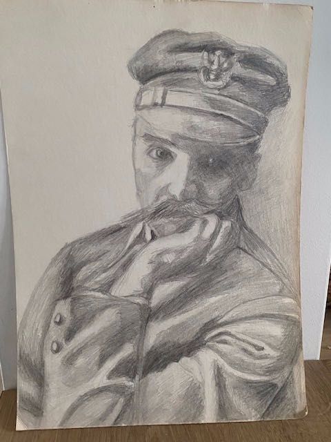 obrazek patriotyczny Józef Piłsudski A4 rysunek ołówek