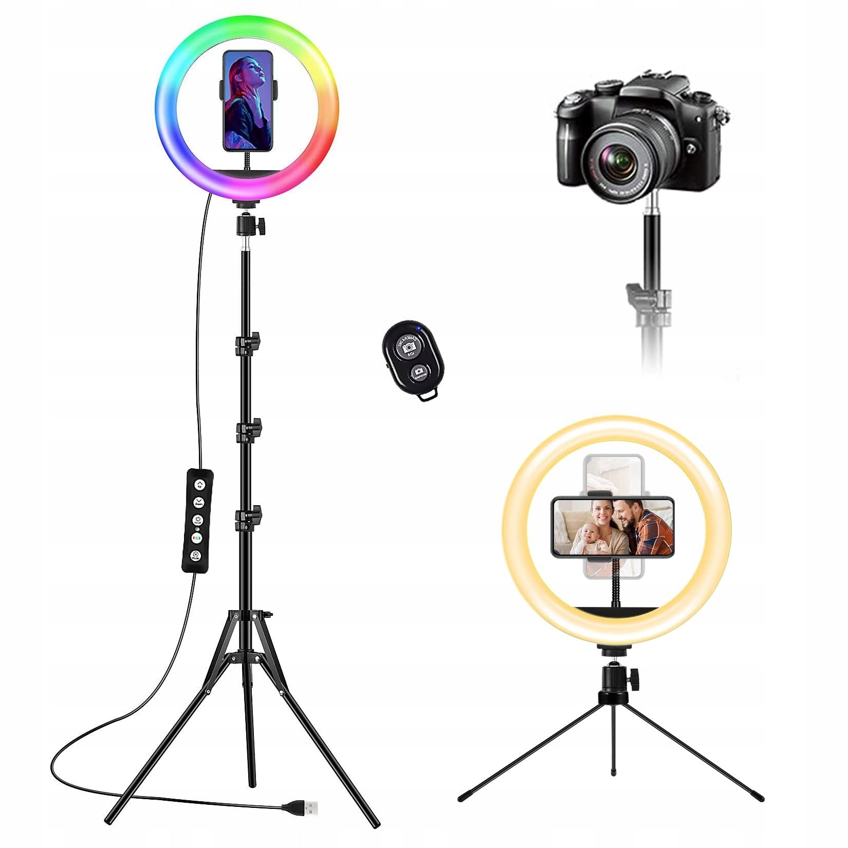 Statyw tripod z 10-calowym światłem LED FGRYB