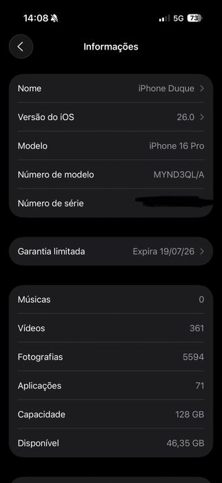 Iphone 16 Pro 128gb black Titanium c/bateria a 100%