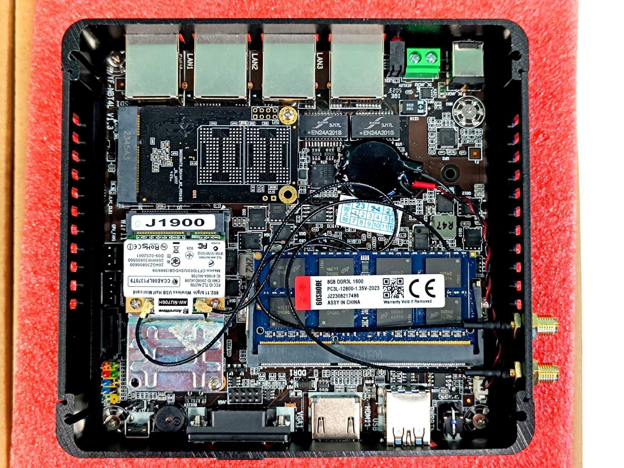 Міни компьютер Celeron J1900(2,0-2,4GHz) 8GB SSD256GB 4-LAN2.5G WiFi