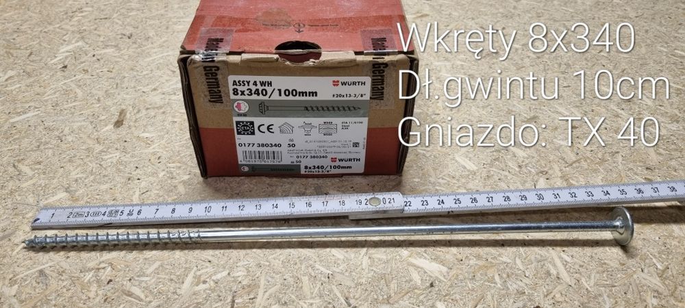 Wkręty ciesielskie do drewna 8x200  10x300  10x340  8x340 VG 6x200