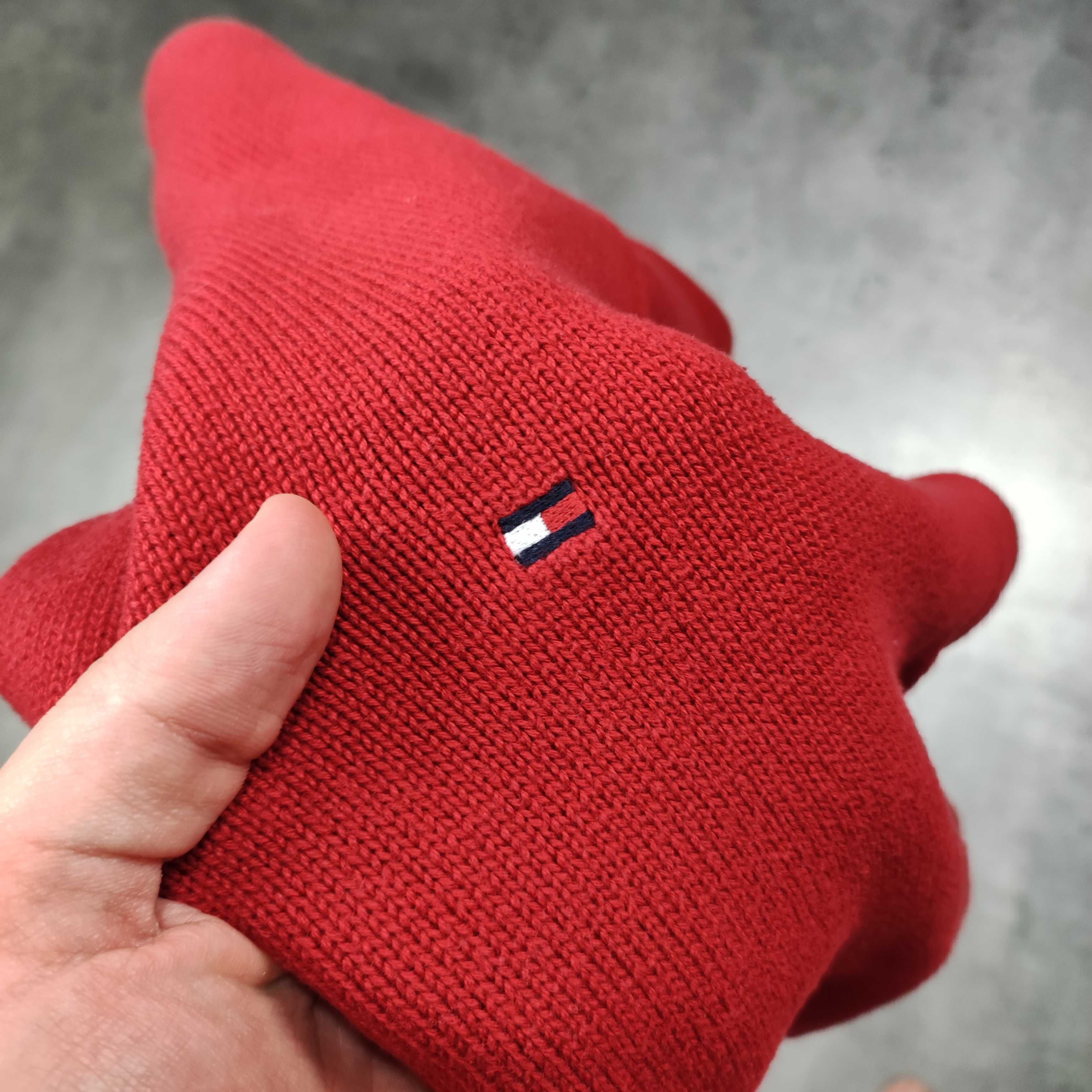 MĘSKIE Elegancki Grubszy Bawełniany Sweter Pętelka Tommy Hilfiger TH