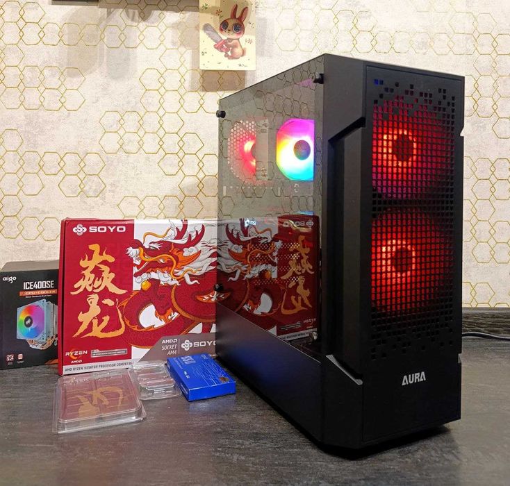 Ігровий ПК Ryzen 5 3600 RX 480 8GB 16 DDR4 6|12 Ядер AM4 B450 M.2-512