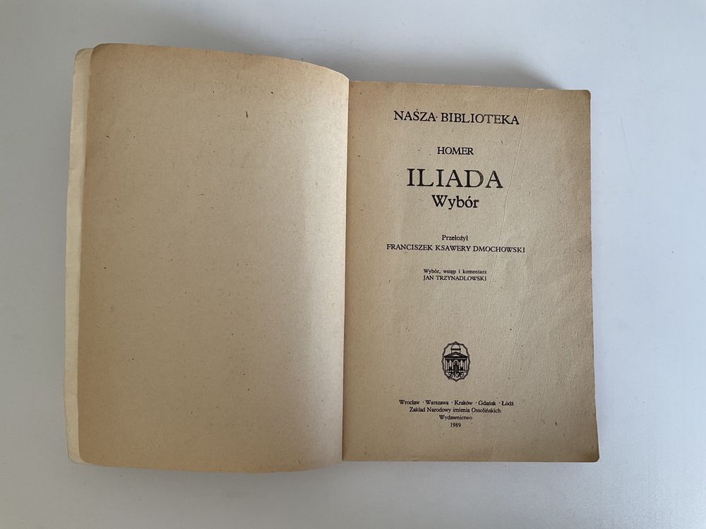 Iliada - Homer - rok wydania 1989