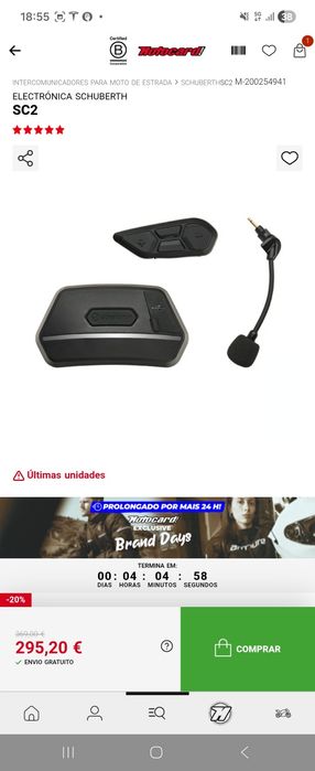 Capacete modular Schubert E2 Defender com intercomunicador Sc2