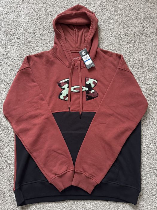 Чоловіче бордове худі Under Armour Rival FIc Colorblock в розмірі XL