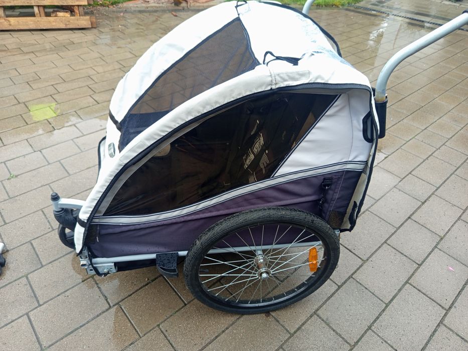 Riksza duża wózek przyczepka rowerowa transportowa 2 dzieci