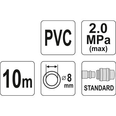 Wąż Pneumatyczny 8Mm Pcv 1/4'' 10M Yato