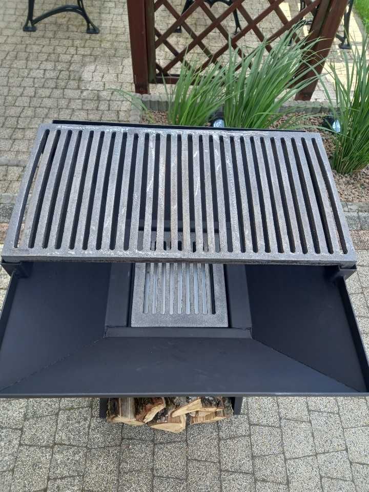 Palenisko ogrodowe wysokie z rusztem żeliwnym - grill