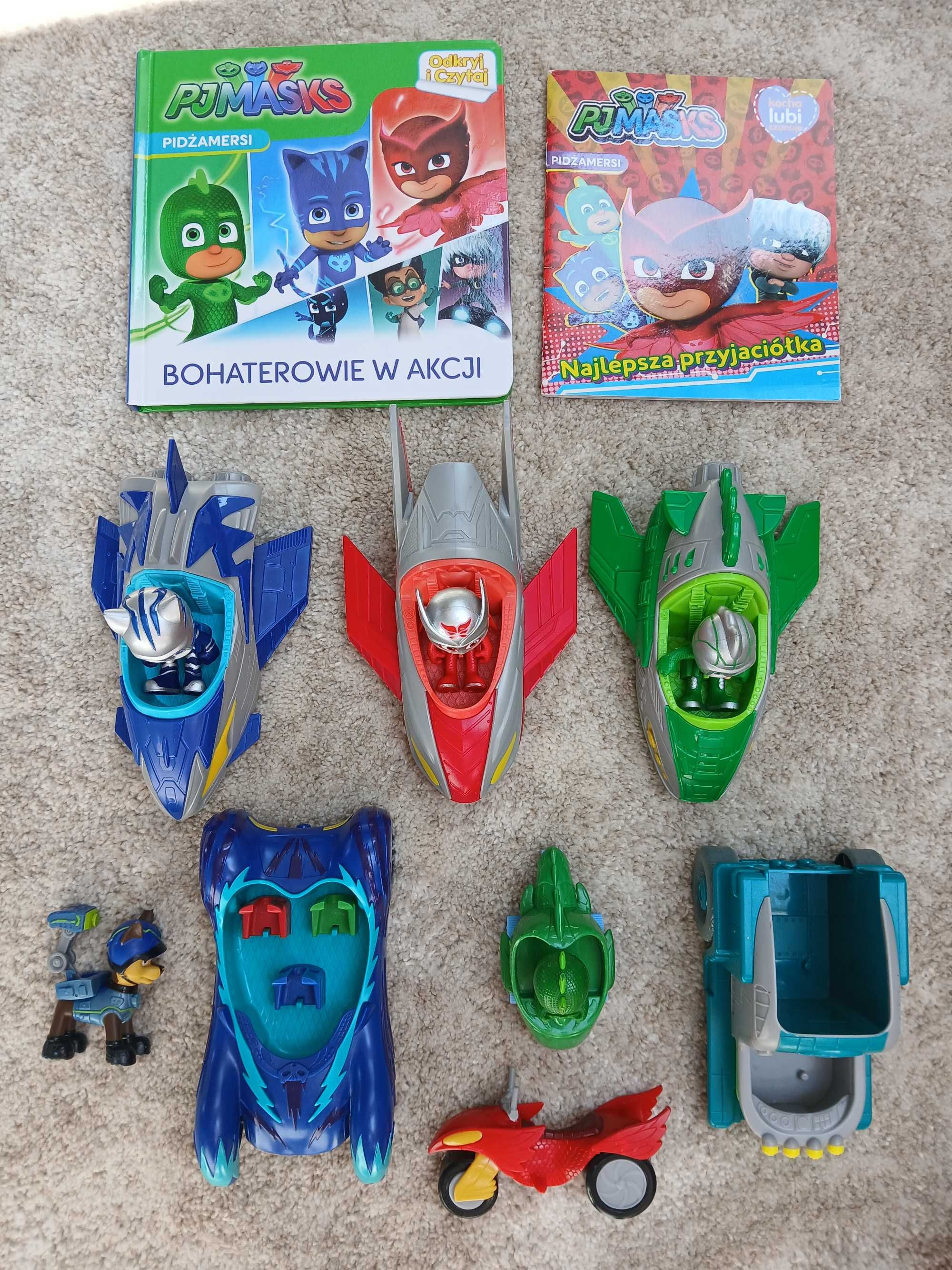 Pidżamersi PJ Masks Pojazdy Figurki Sowella, Gekson, Kotboy