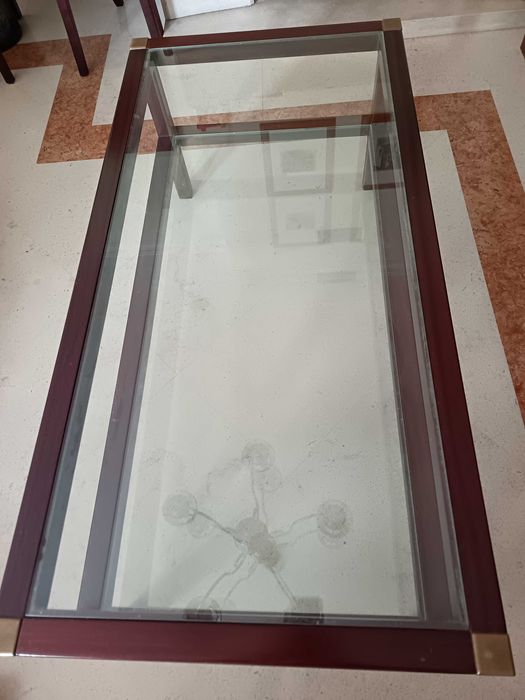 Mesa centro sofá com prateleira vidro marca Cayres