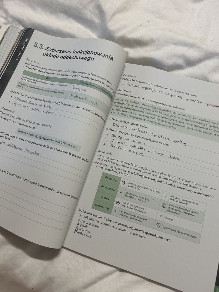Wypełnione karty pracy ucznia biologia na czasie 2