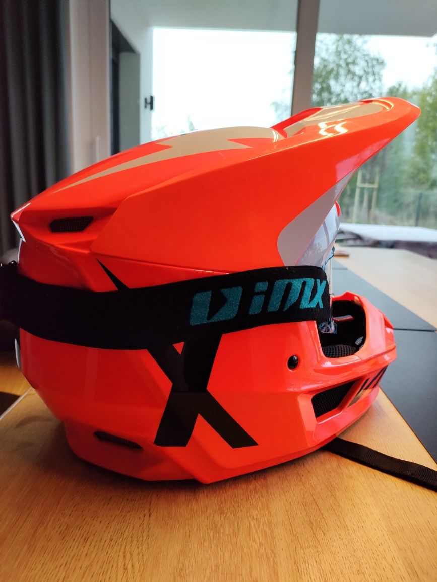 Kask fox v1 + gogle rozmiar xxl