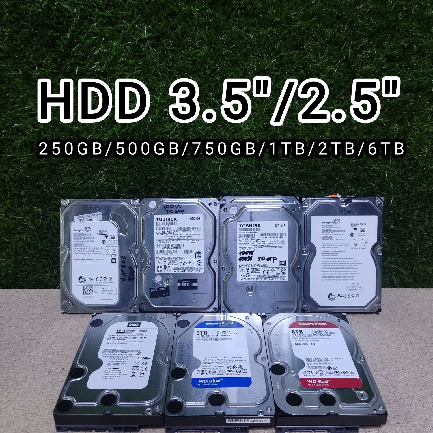 Жёсткие диски HDD 3,5" (500GB, 1TB, 1.5TB, 2TB, 3TB, 6TB)