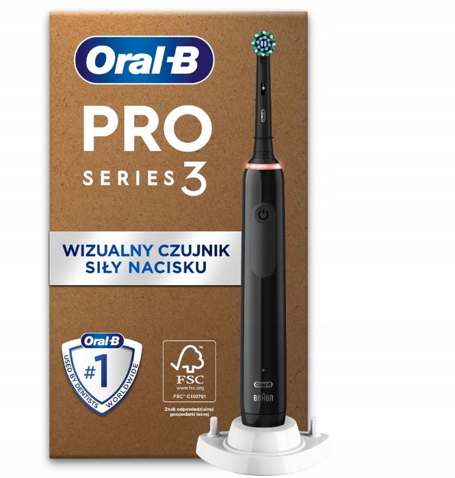 szczoteczka oral b pro series 3 3000 black plus edition + końcówki