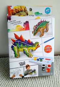 3D пазлы - раскраски "Динозавр", с красками и кисточкой