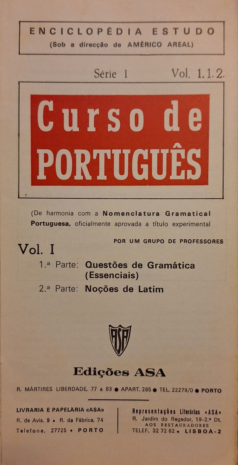 Manual escolar de português anos 70