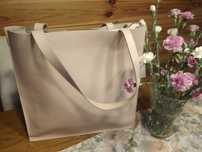 Torebka torba typu shopper pudrowy róż duża Laura biaggi skóra natural