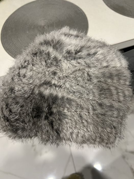 Шапка вязаная кролик мех